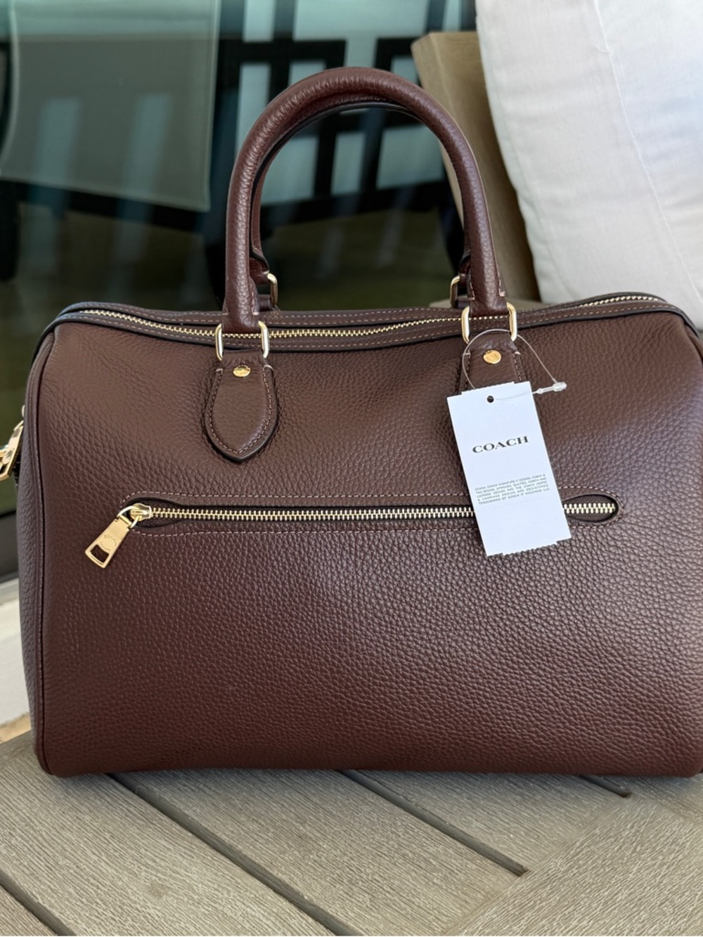 NWT Coach Rowan Large Satchel Bag in Maple CES11 - Picture 10 of 16